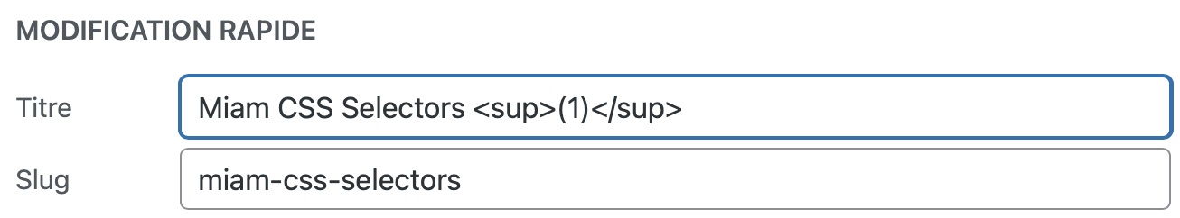 WordPress Title field with HTML